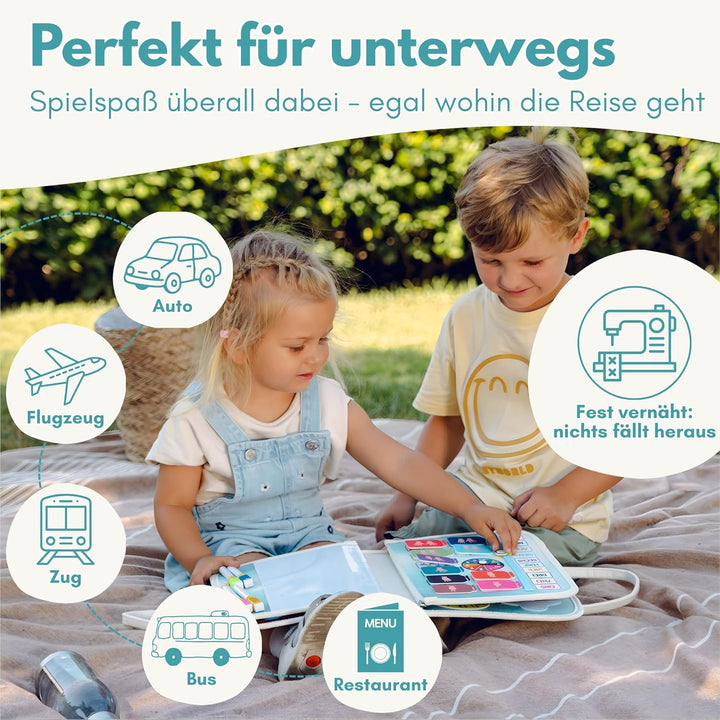Lion’s Collection® Montessori Busy Board Deutsch ab 3 Jahre – Activity Board & Quiet Book für Kleink