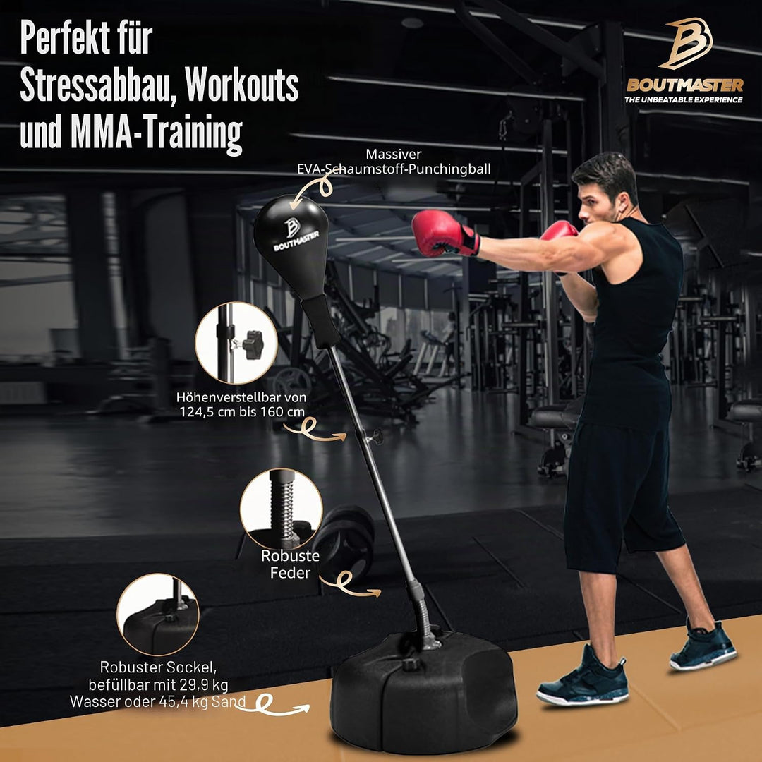 Punching Bag with Stand, Boxing Bag for Teens & Adults - Height Adjustable - Speed Bag for Training,