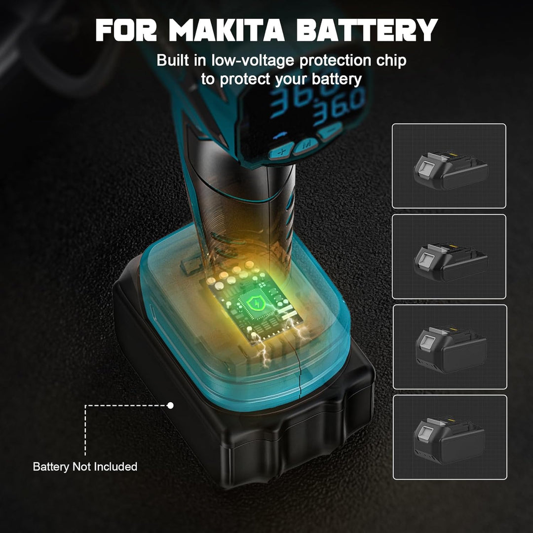Ecarke Akku-Autokompressor für Makita 18V Li-Ion, Max. 11 bar, Tragbare Akku Luftpumpe mit Digitalem