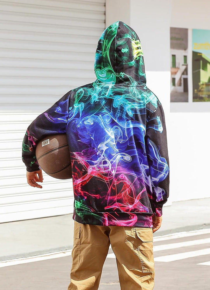 Fanient Kinder Junge Mädchen Hoodies 3D Drucken lebendige Tier Cartoon Grafik Sweatshirt Tasche Pull