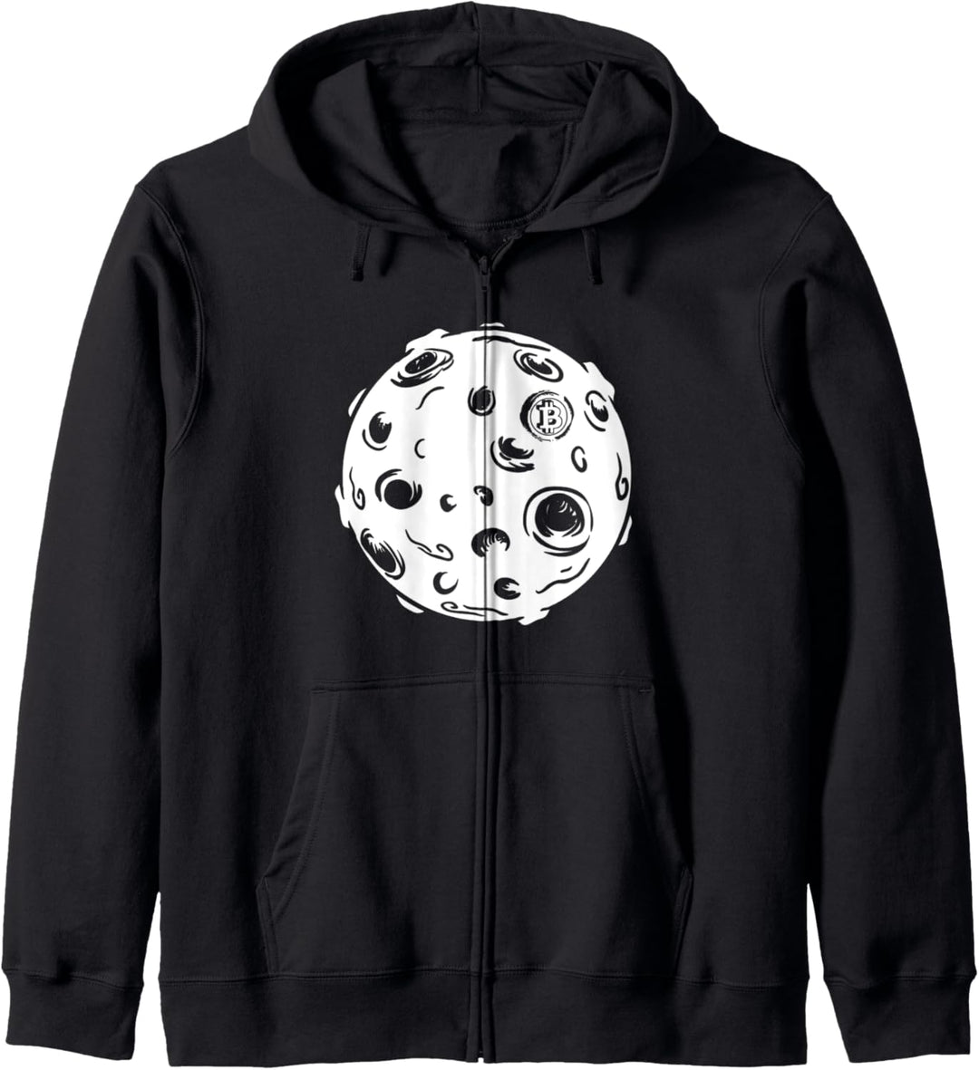 Bitcoin Moon Graphikdesign Kryptowährung Blockkettengeschenk Kapuzenjacke