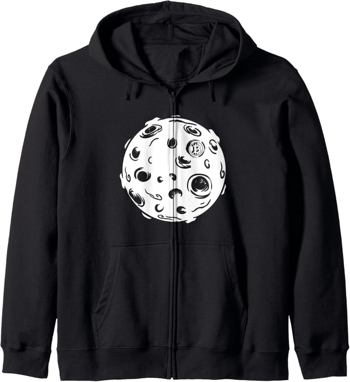 Bitcoin Moon Graphikdesign Kryptowährung Blockkettengeschenk Kapuzenjacke