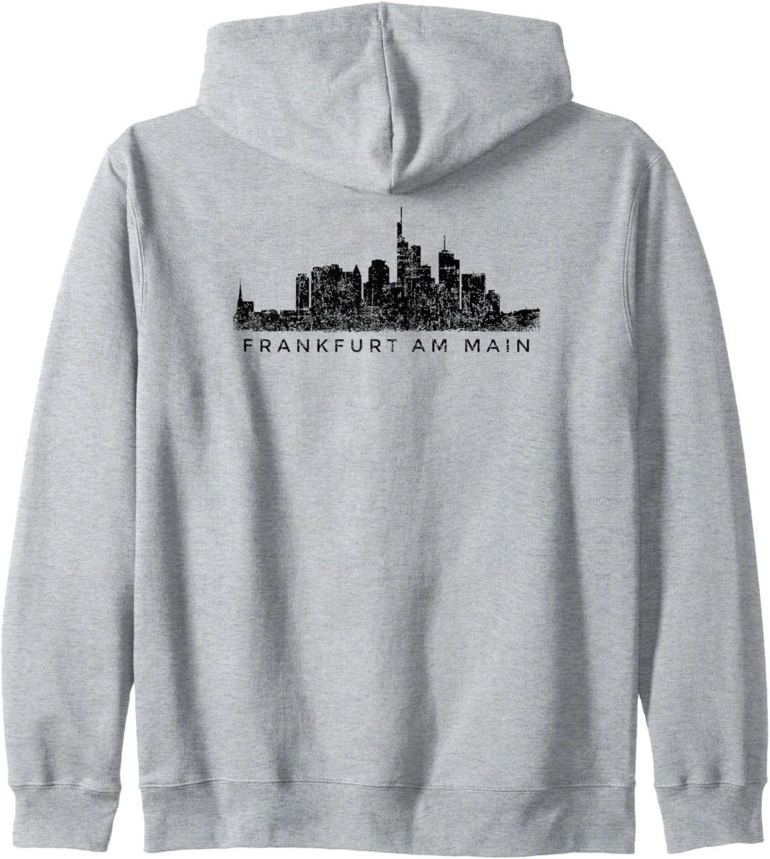 Frankfurt am Main Skyline (Vintage Schwarz) Frankfurt Kapuzenjacke