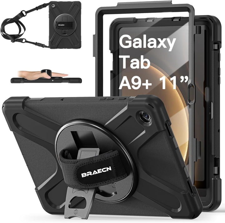 BRAECN für Galaxy Tab A9+ Hülle - Samsung Tablet A9 Plus 11" 2023 Schwarz | Stossfeste Schutzhülle m