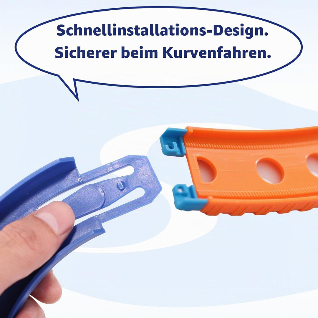 6stk Biegen Bahn Zubehör für Hot Wheels, 90 Grad Gebogene Bahn Track Builder ABS Rennstrecken Kompon