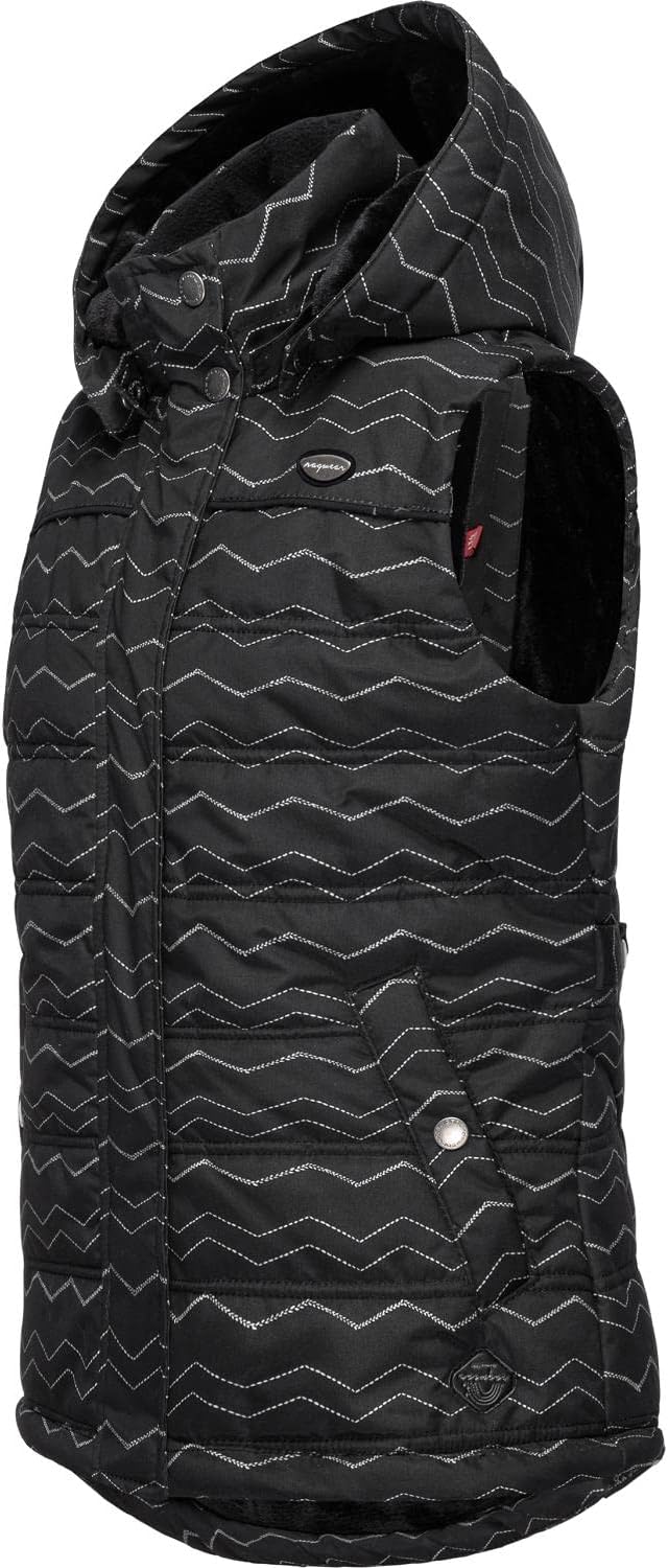 Ragwear Kinder Mädchen Outdoor-Weste Steppweste wasserdicht mit Abnehmbarer Kapuze Marrin Chevron 15