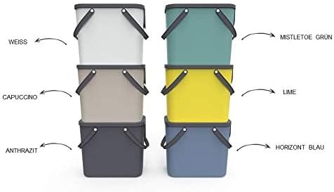 Rotho Albula Mülltrennungssystem 25l für die Küche, Kunststoff (PP) BPA-frei, blau/anthrazit, 25l (4