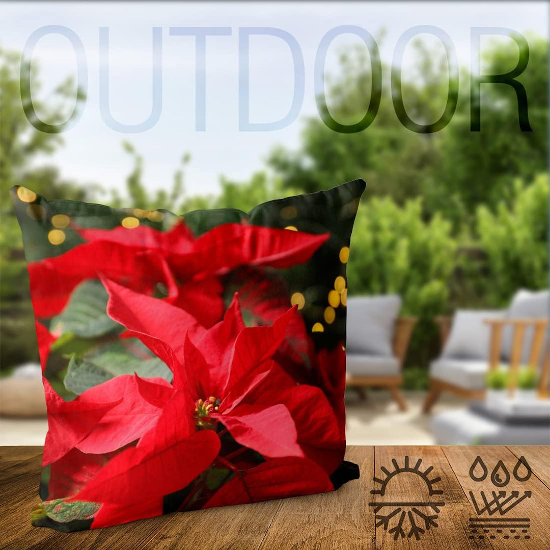 VOID Blumen Weihnachtsstern Pflanzen Kissenbezug Kissenhülle Sofakissen Kissen Deko Outdoor-Kissen D