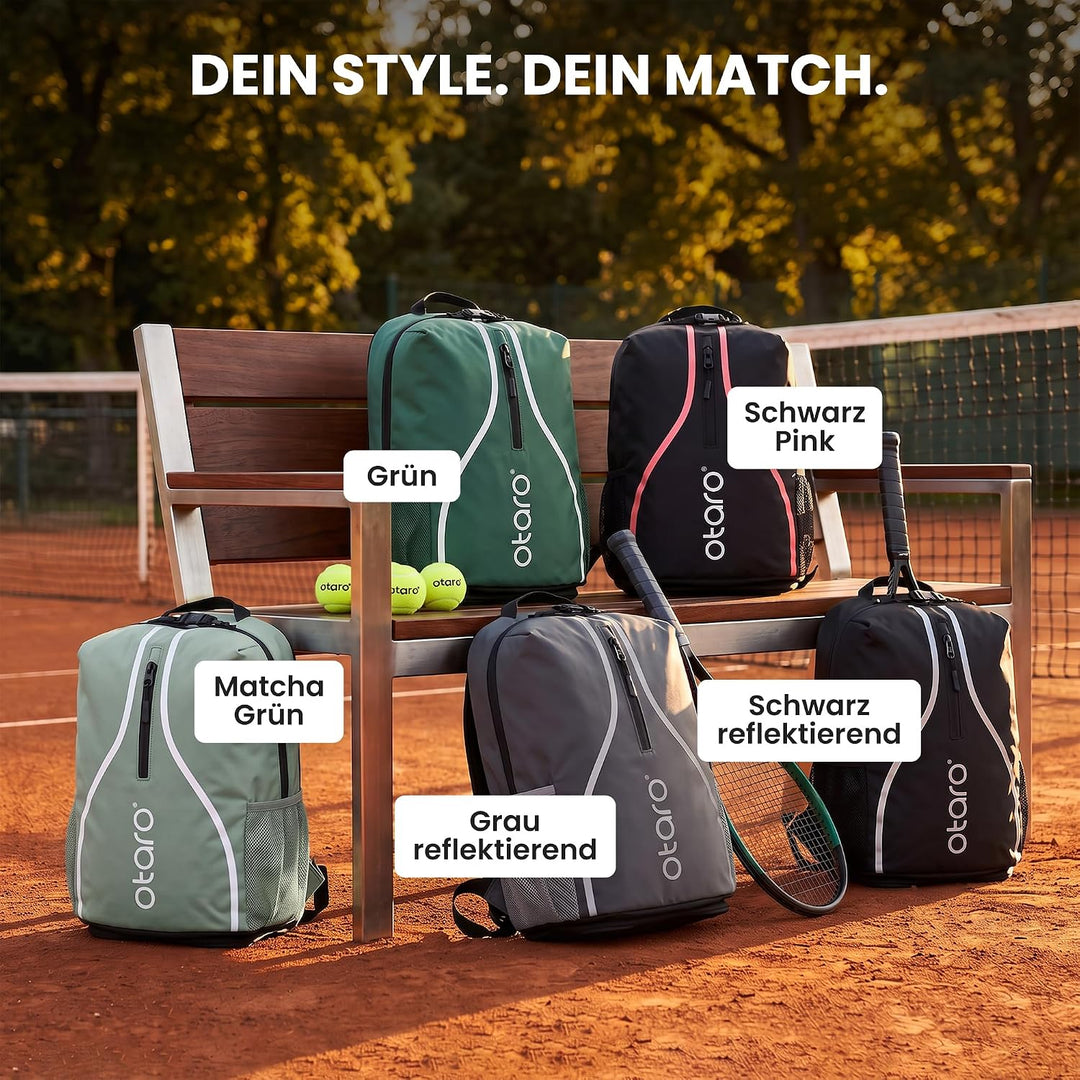 Otaro Tennisrucksack mit Schuhfach (Für 2 Tennisschläger) Inkl. Separierten Schuhfach &amp; Schlägerschu
