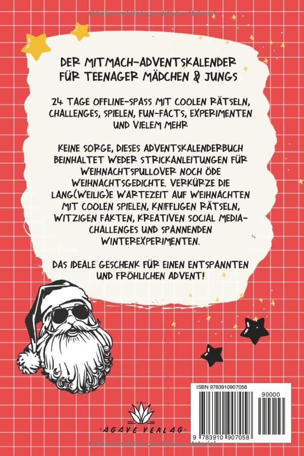 Der Mitmach-Adventskalender für Teenager Mädchen & Jungs: 24 Tage Offline-Spass mit coolen Rätseln,
