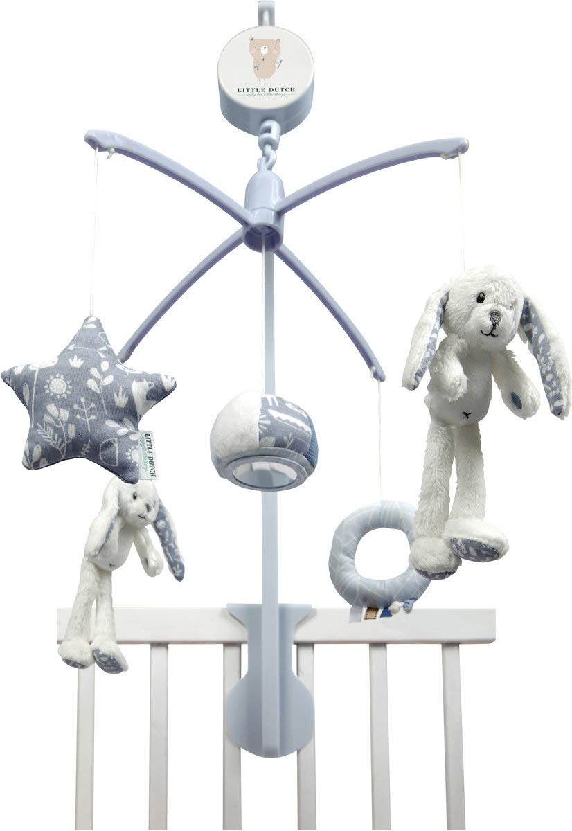 LITTLE DUTCH 4636 Mobile Hase inkl. Spieluhr und Halter adventure blue