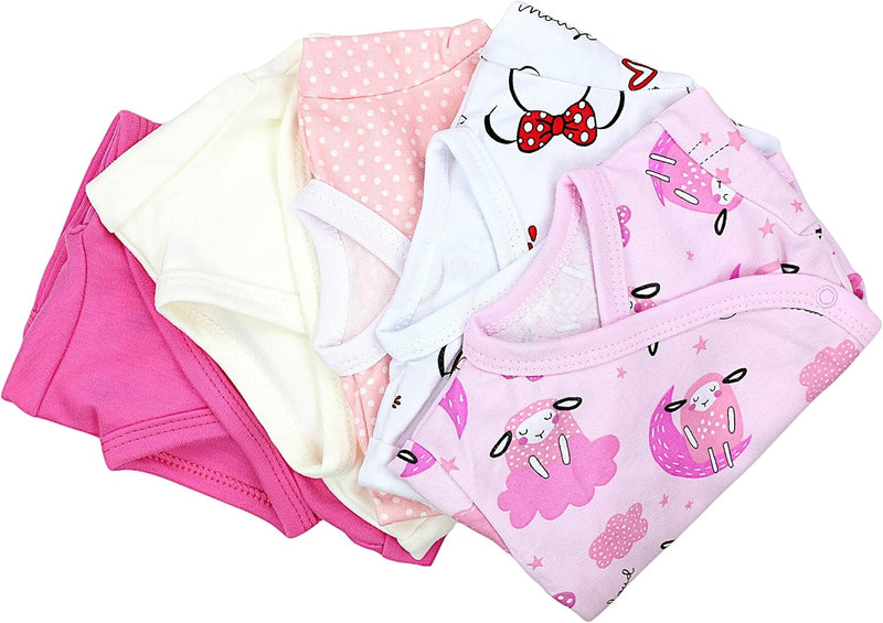 TupTam Baby Langarm Wickelshirt 5er Set aus Oeko-TEX zertifizierten Stoffen Unisex 62 Tupfen Rosa Sc