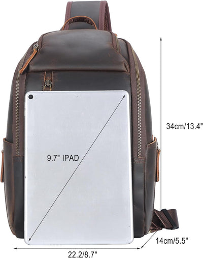 TIDING Herren Taschen Sling Bag Crossbody Leder Schultertasche Rucksack Umhängetaschen Herren für Re