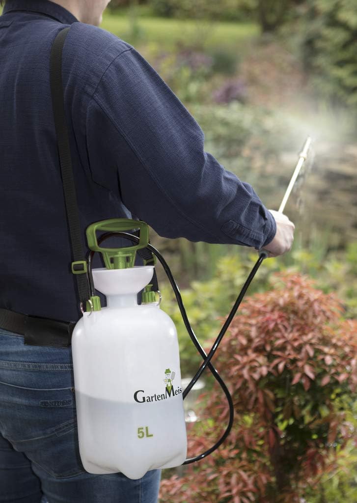 GartenMeister Drucksprühgerät 5 Liter Inklusive Sicherheitsventil und Schultertragegurt