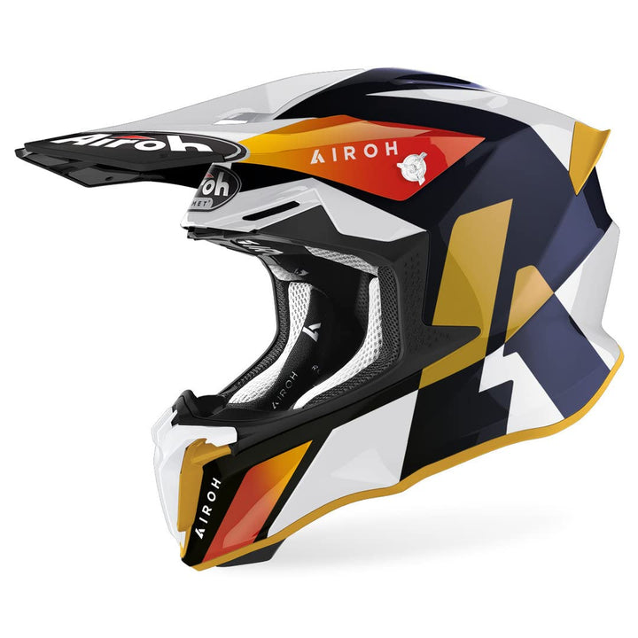 Airoh Motocross-Helm Twist 2.0 Lift - Weiss/Blau Weiss S, Weiss S