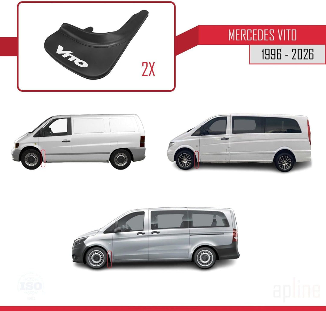 Apline Schmutzfänger Spritzschutz für Mercedes Vito Vorne + Hinten 4 tlg SET