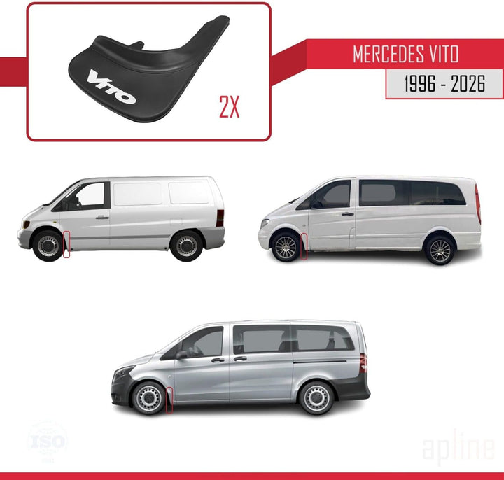 Apline Schmutzfänger Spritzschutz für Mercedes Vito Vorne + Hinten 4 tlg SET