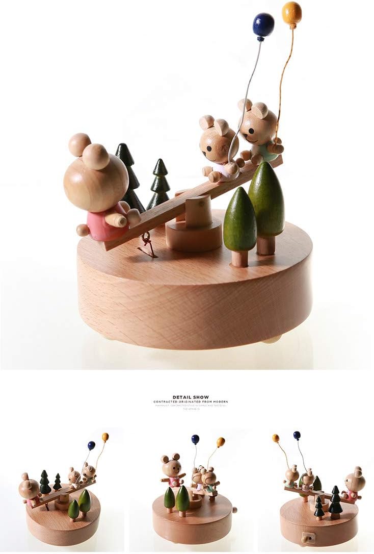 Chonor Innovative Szene aus Holz Spieluhr, Premier Spieluhr Handkurbel Handwerk Reine Hand-klassisch