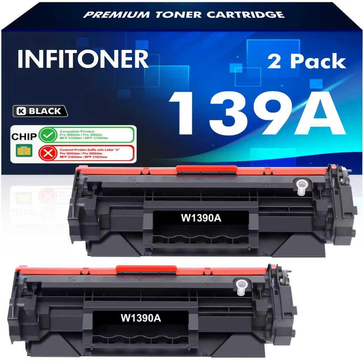2er-Pack Mit Chip 139A W1390A Toner Kompatibel für HP 139A 139X W1390A W1390X LaserJet Pro 3002dw 30