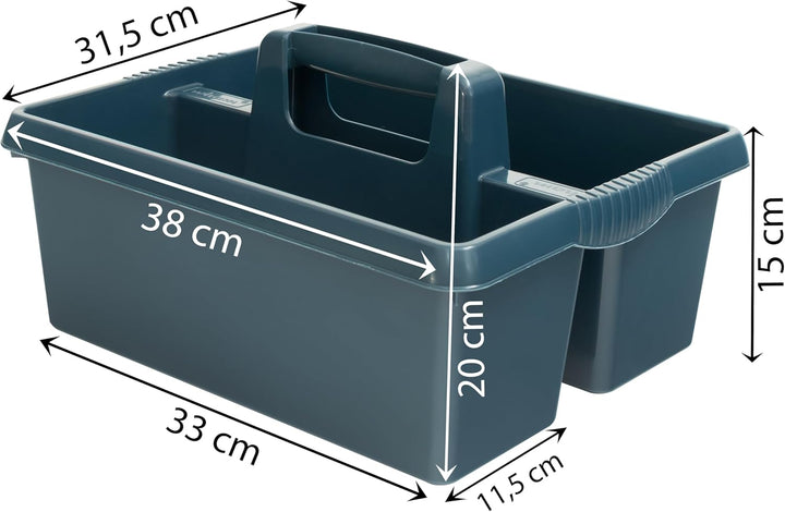 Tragbarer Organizer für Putzmittel 38x32x15 cm Dunkelblau Werkzeugträger Gartengerätekorb Schuhputzk