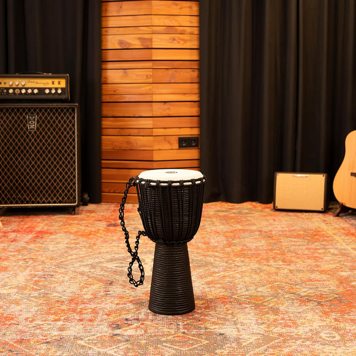 Meinl Percussion HDJ3-M Wood Djembe, Headliner/Black River Series, Rope Tuned, 25,4 cm (10 Zoll) Dur
