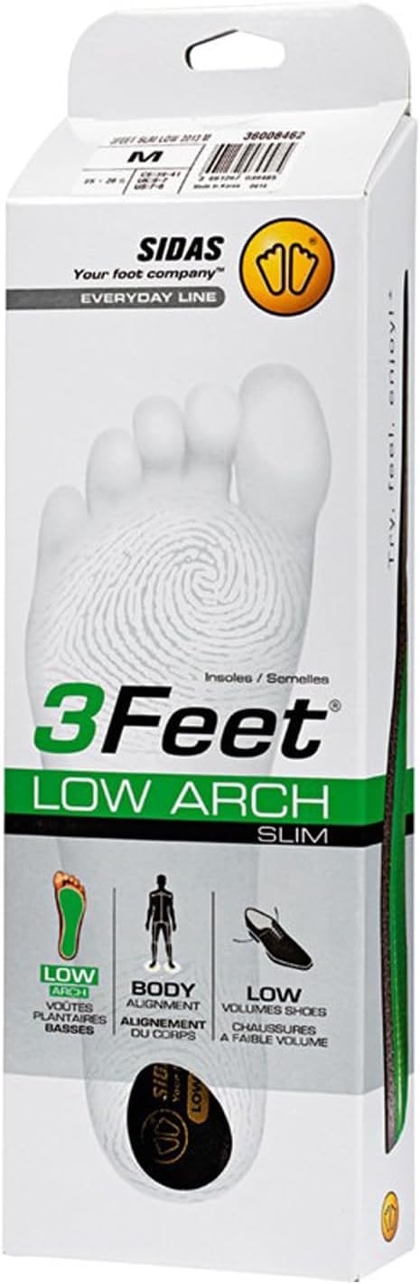 Sidas 3Feet Slim Low Einlegesohlen/Sports, Schwarz/Grün, S