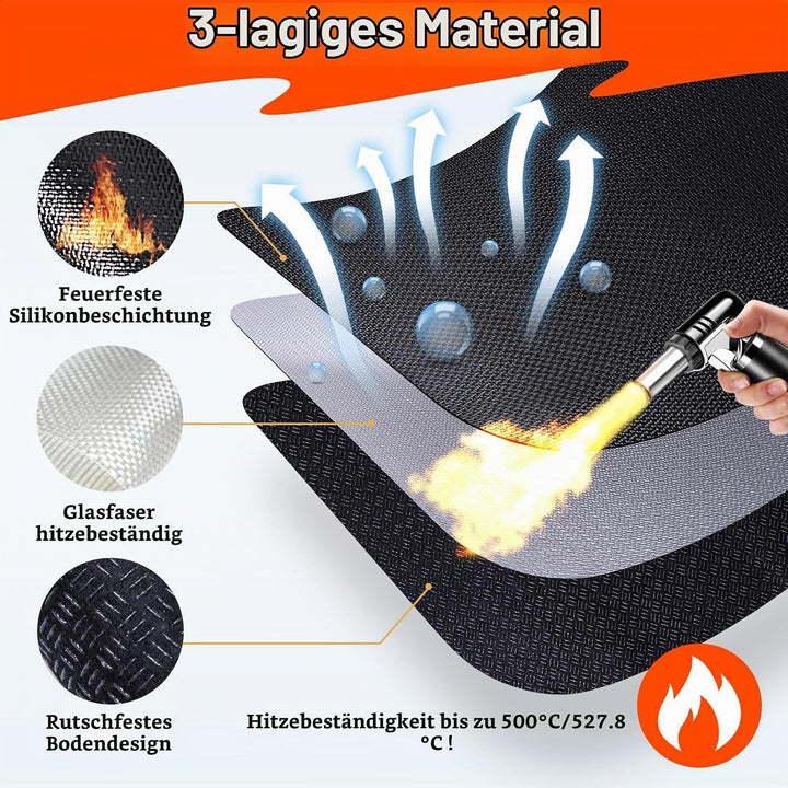 Feuerfeste Unterlage - 40 x 60cm Hitzebeständige Matte für Luftfritteuse, Hitzeschutzmatte, Brandsch