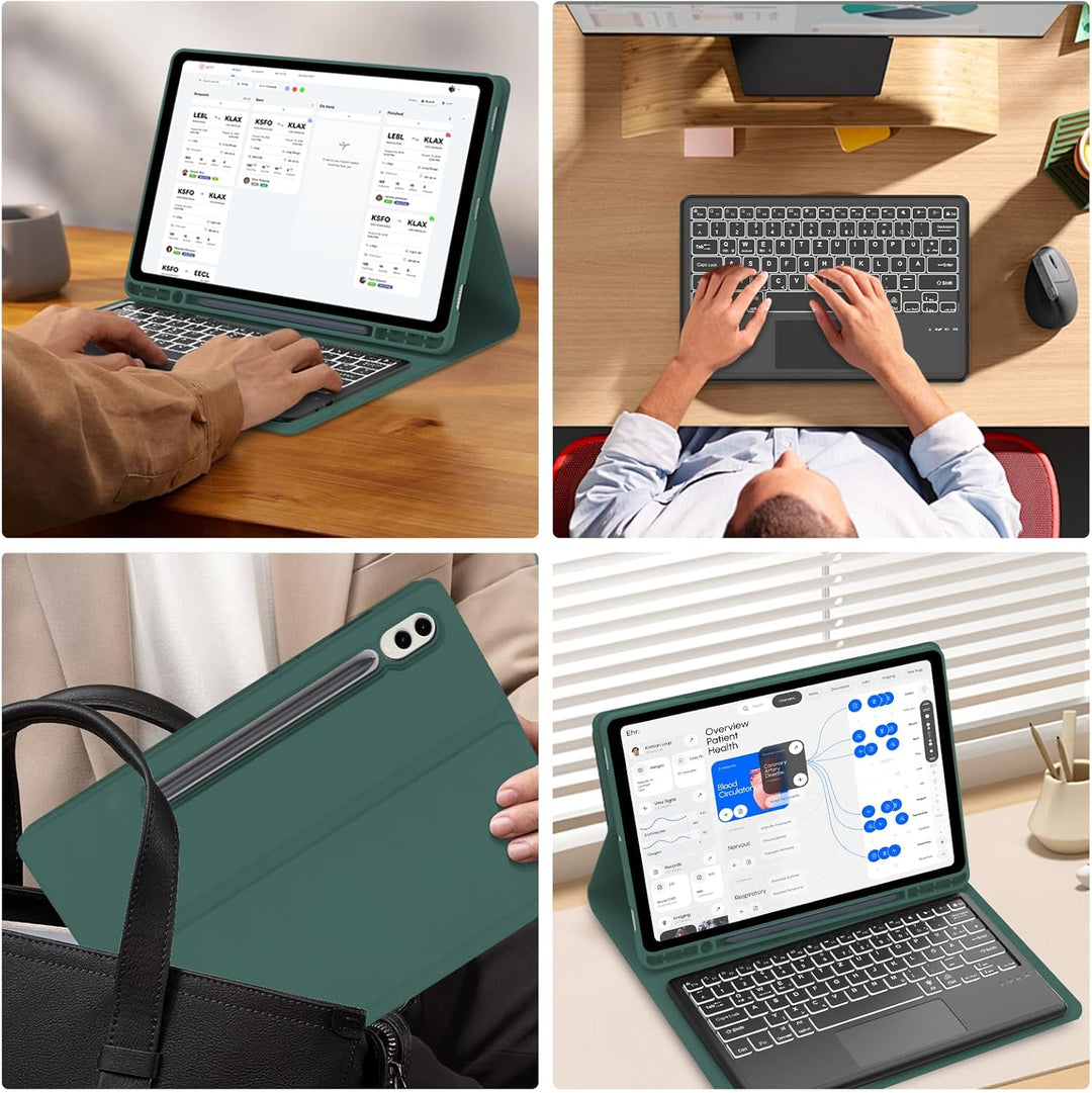 IVEOPPE Tastatur für Samsung Galaxy Tab S10 Ultra 2024, Hülle mit Tastatur Galaxy Tab S10/S9 Ultra,
