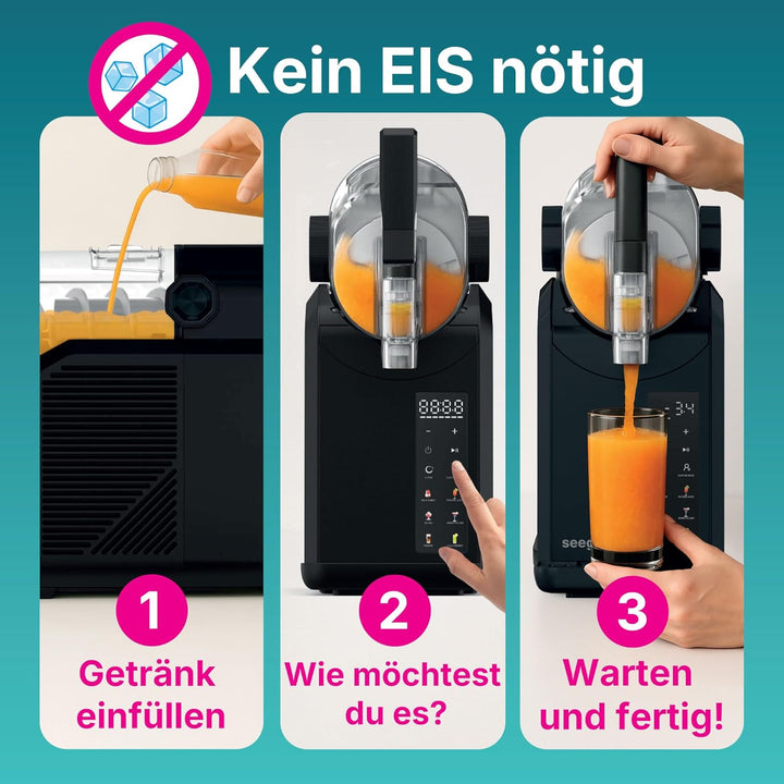 Seeger SuperSlush, 2L 7-in-1 Slush Maschine für zu Hause, 7 Smarten Programma, Automatische Reinigun