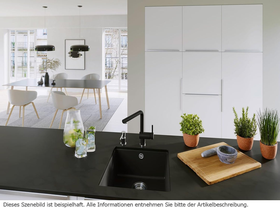 BLANCO ROTAN 400-U | SILGRANIT schwarz | Einbauart: Unterbau | ohne Ablauffernbedienung | 50er Unter
