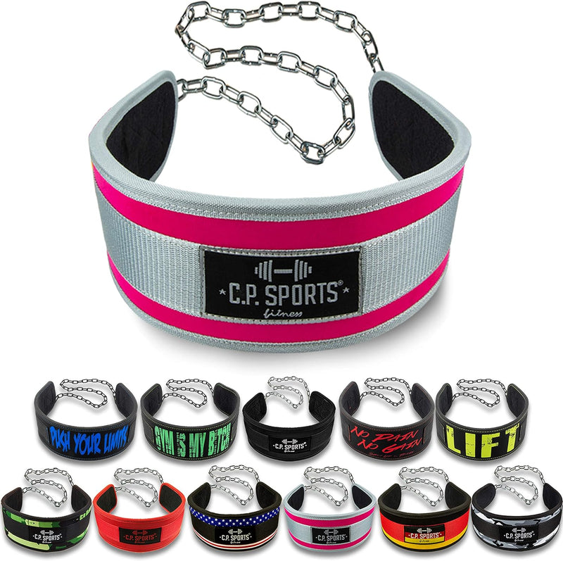 C.P.Sports Dip-Gürtel Standard G5-1, Gürtel für Zusätzliches Gewicht bei Klimmzügen & Dips Pink, Pin