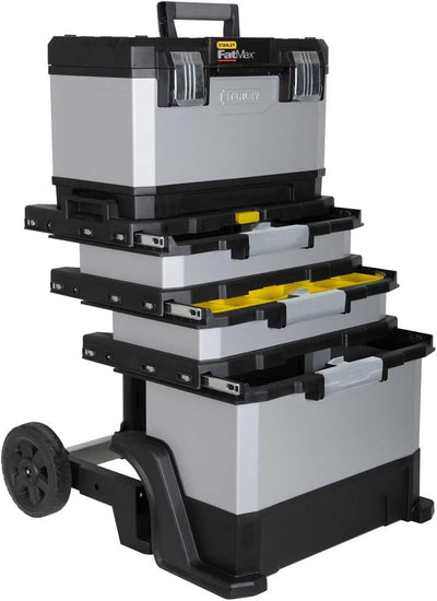 Stanley FatMax Rollende Werkstatt aus Metall-Kunststoff 1-95-622 – Werkzeugwagen leer – Vielseitige