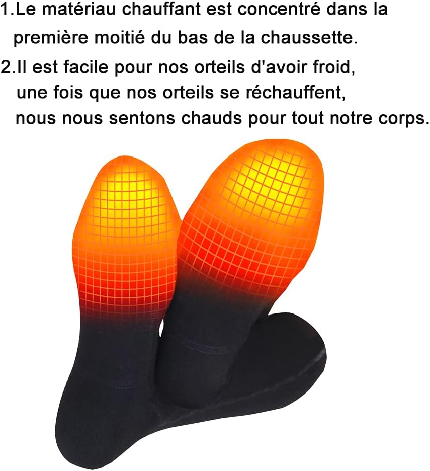 LPCRILLY Beheizte Socken, beheizte Füsse, waschbar, elektrisch, einstellbare Temperatur, für Outdoor