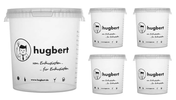 Gärbehälter mit Bohrung 15L /17L - Gäreimer mit Skala und Deckel- Eimer Gärfass für Wein und Bier -