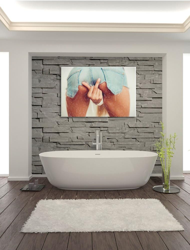 Pixxprint Frau in sexy Pose als Leinwandbild/Grösse: 100x70 / Wandbild/Kunstdruck/fertig bespannt, 1