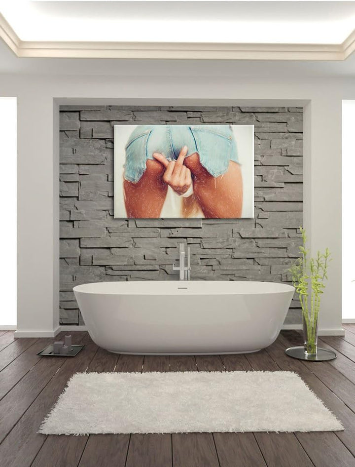 Pixxprint Frau in sexy Pose als Leinwandbild/Grösse: 100x70 / Wandbild/Kunstdruck/fertig bespannt, 1