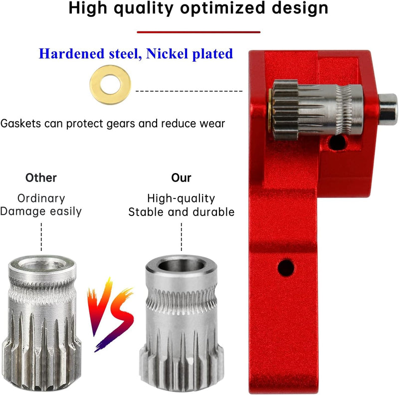 Upgrade Volcano Bimetal Heatbreak High Speed Ender 3 Direct Drive Extruder Dual gehärteter Stahl Gea