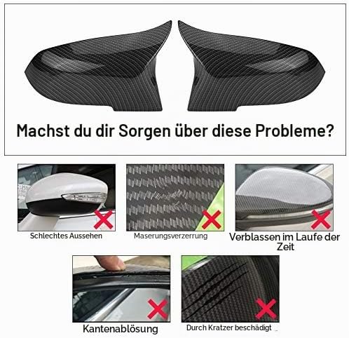 Keenso Auto Spiegelkappen, 1 Paar Auto Tür Aussenspiegelkappe Rückspiegelkappe Seitenspiegel Abdecku