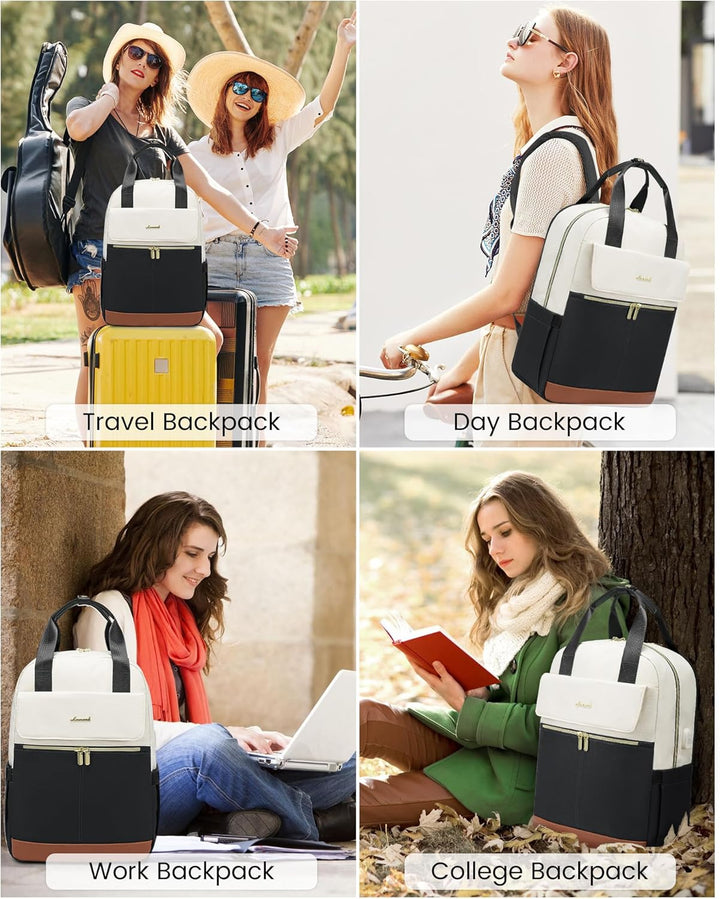 LOVEVOOK Rucksack Damen, 15,6 Zoll Laptop Schulrucksack Teenager Mädchen mit Laptopfach, Wasserdicht