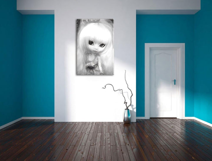 Pullip-Püppchen im 70er-Jahre-Stil NewArt Format: 100x70 cm auf Leinwand, XXL riesige Bilder fertig