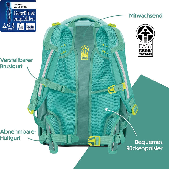 coocazoo Schulrucksack Mate, ergonomischer &amp; anpassbarer Tornister, höhen- &amp; grössenverstellbar, mit