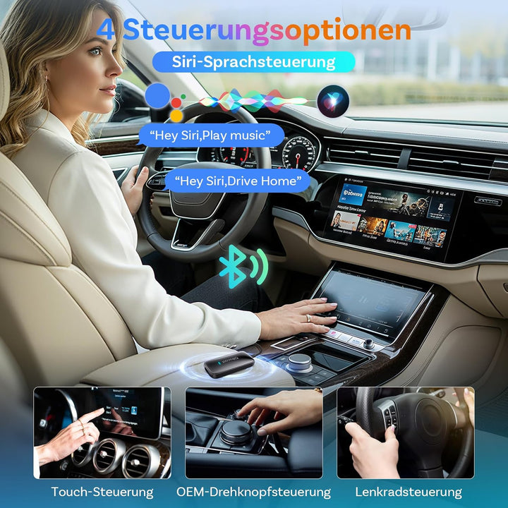 OTTOCAST Play2Video Ultra 2026 AI Box, Kabelloser CarPlay & Android Auto Adapter mit YouTube/Prime V