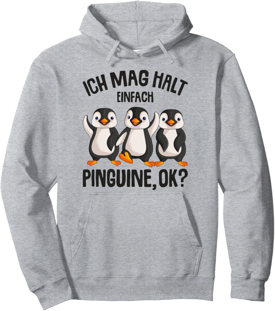 Ich mag halt Pinguine Kinder Mädchen Damen Penguin Pullover Hoodie