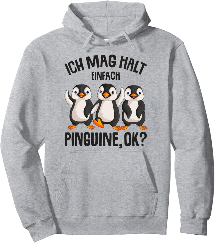 Ich mag halt Pinguine Kinder Mädchen Damen Penguin Pullover Hoodie