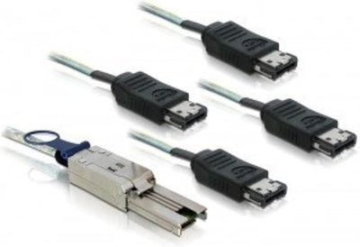 DELOCK Cable SAS Mini 26PIN to 4X ESATA (SFF 8088-4X ESATA) 1M Cable DE SATA