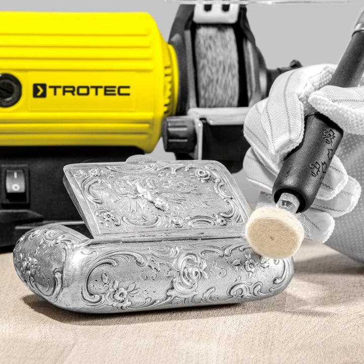 TROTEC PBGS 10-120 Doppelschleifer – 120 W, Schleif- & Polierscheibe Ø 75 mm, flexible Welle, 0–11.5