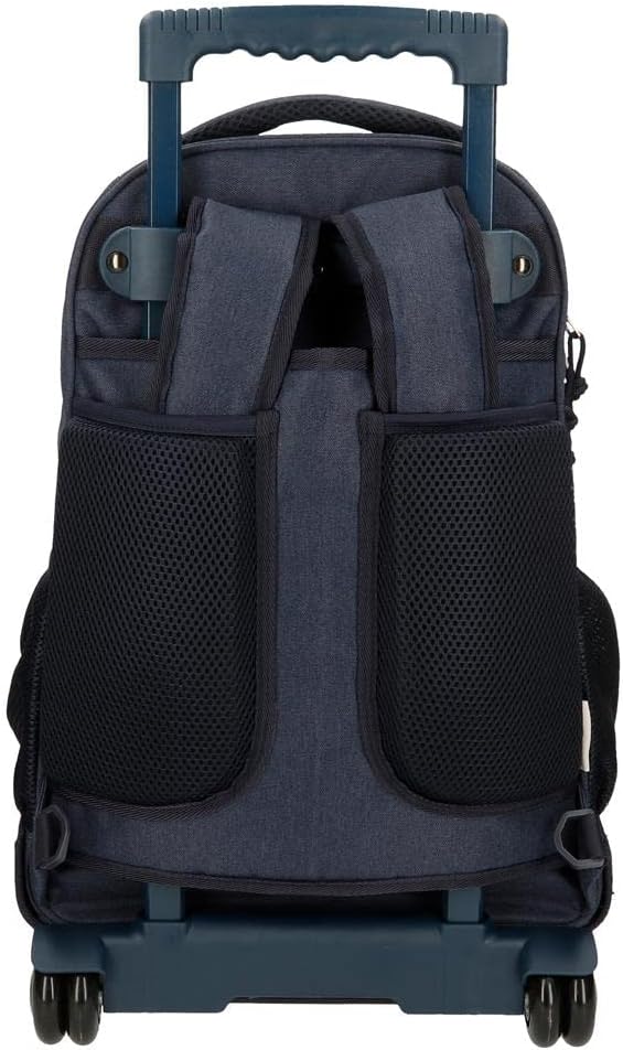 Pepe Jeans Aidan Compact Rucksack, 2 Räder, Blau, 33 x 44 x 21 cm, Polyester, 30,49 l Rucksack mit R