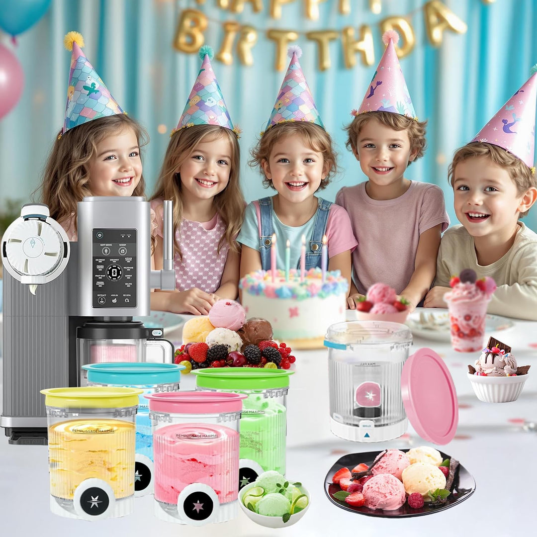 4 Stück Behälter für Ninja Creami Swirl NC701EU 480ml, Spülmaschinenfest und BPA-frei Behälter Swirl