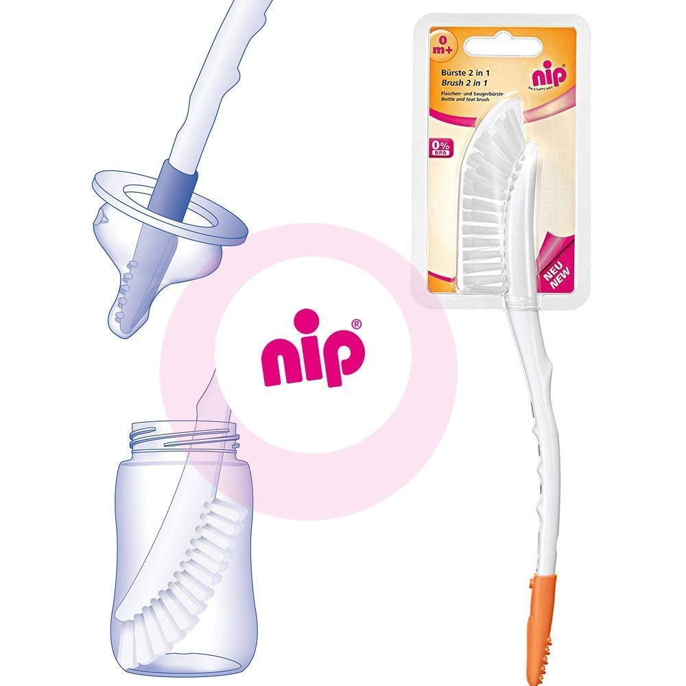 NIP Starter Set ab Geburt Glas Babyflaschen Flaschenwärmer Bürste