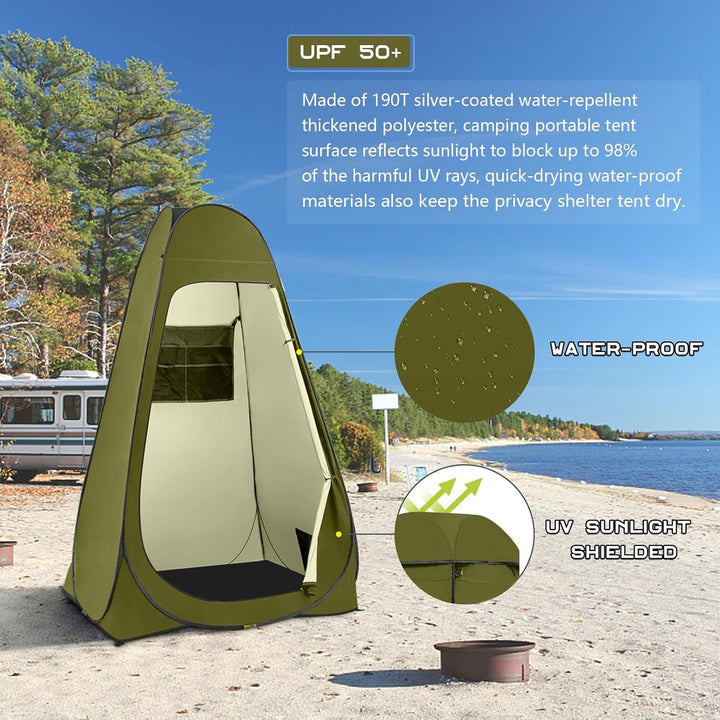 BRIAN & DANY Duschzelt Camping, Pop Up Toilettenzelt, Tragbares Umkleidezelt mit Regenschutz und Fen